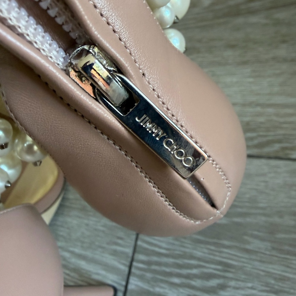 Jimmy Choo Blush Pearl Pearl Embellished Heels - Picture 6 of 14